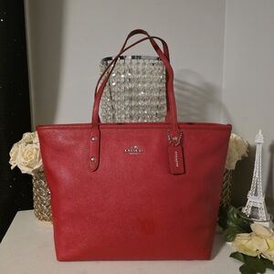 Coach Vibrant Red Tote Bag